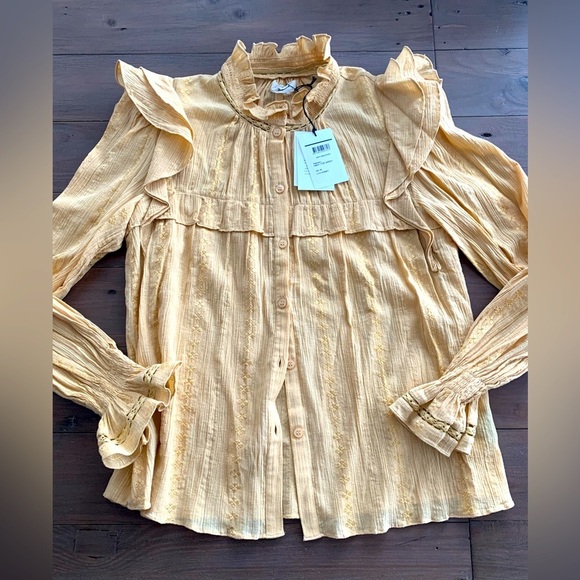 Isabel Marant Etoile Jatedy yellow blouse in honey NWT - Picture 7 of 10
